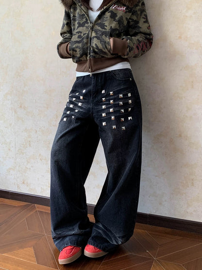 Studded Wide Leg Jeans