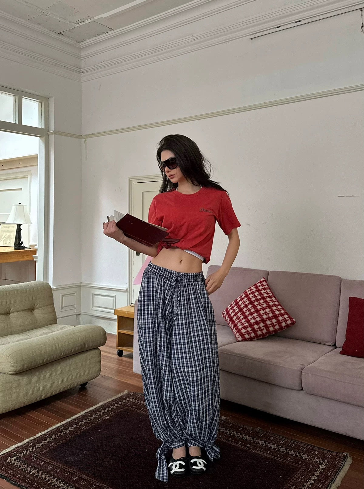 ICVIBE Balloon Pants with Knotted Hems