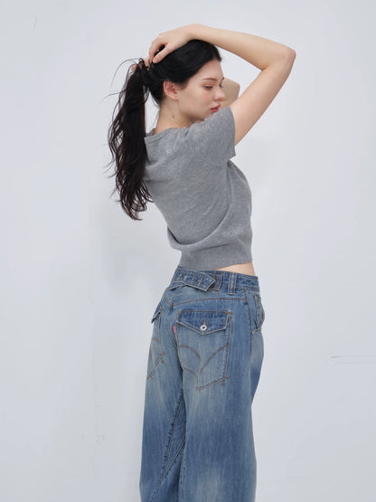 I’m Sorry Engineered Curved Seam Jeans