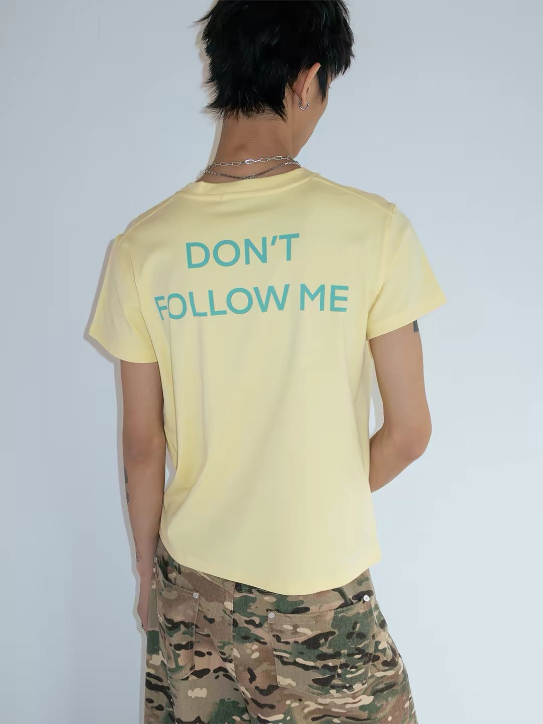 FunkyFun Don't Follow Me" Back Graphic T-Shirt