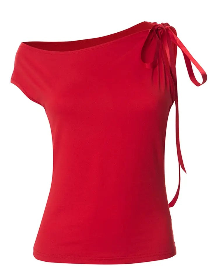 Ribbon Tie-Up Sleeve Top