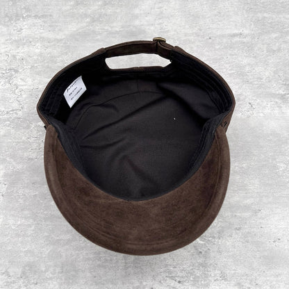 Buckled Suede-Look Cadet Cap