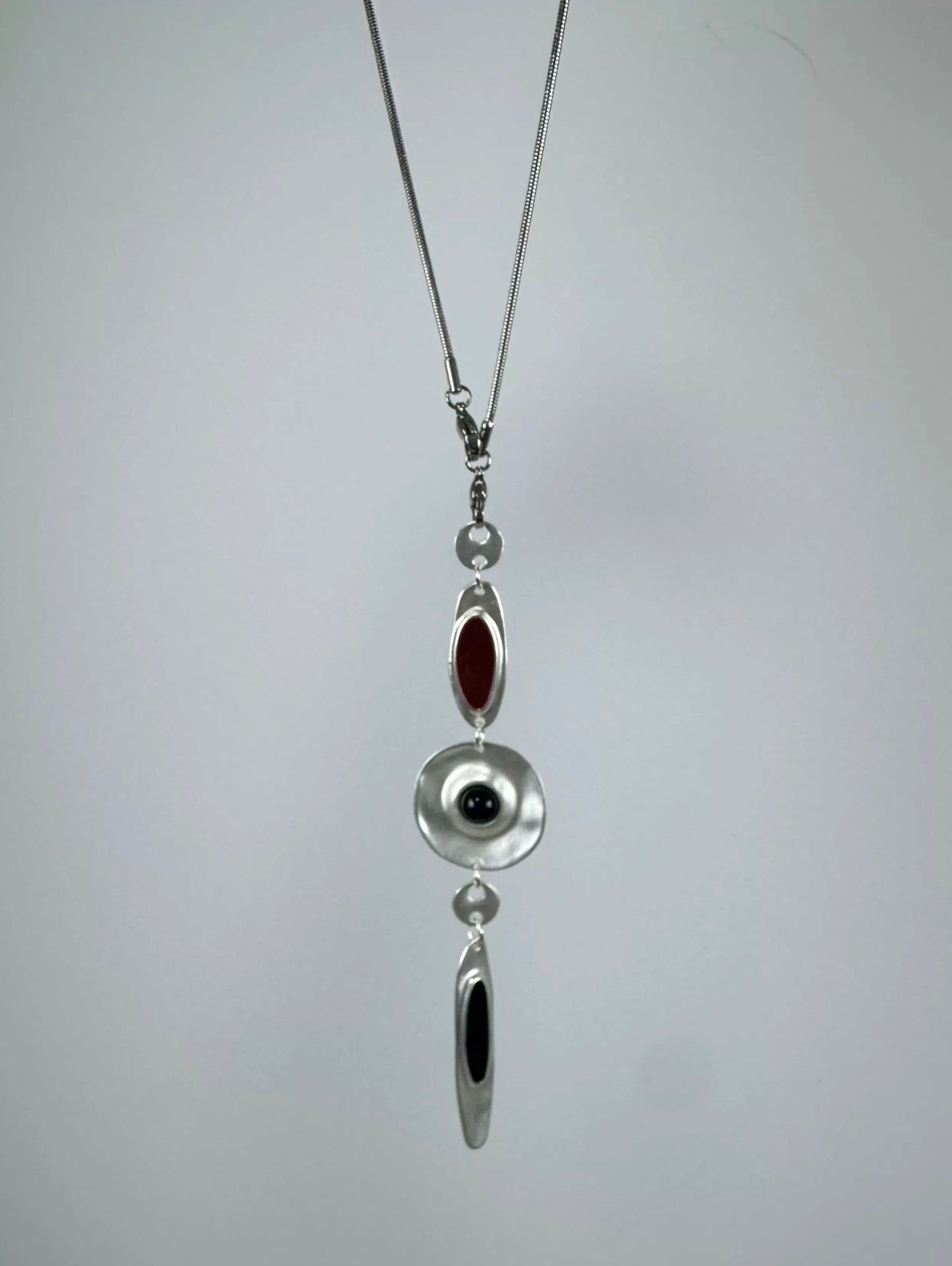 Vintage Style Silver Long Pendant Necklace