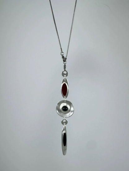 Vintage Style Silver Long Pendant Necklace