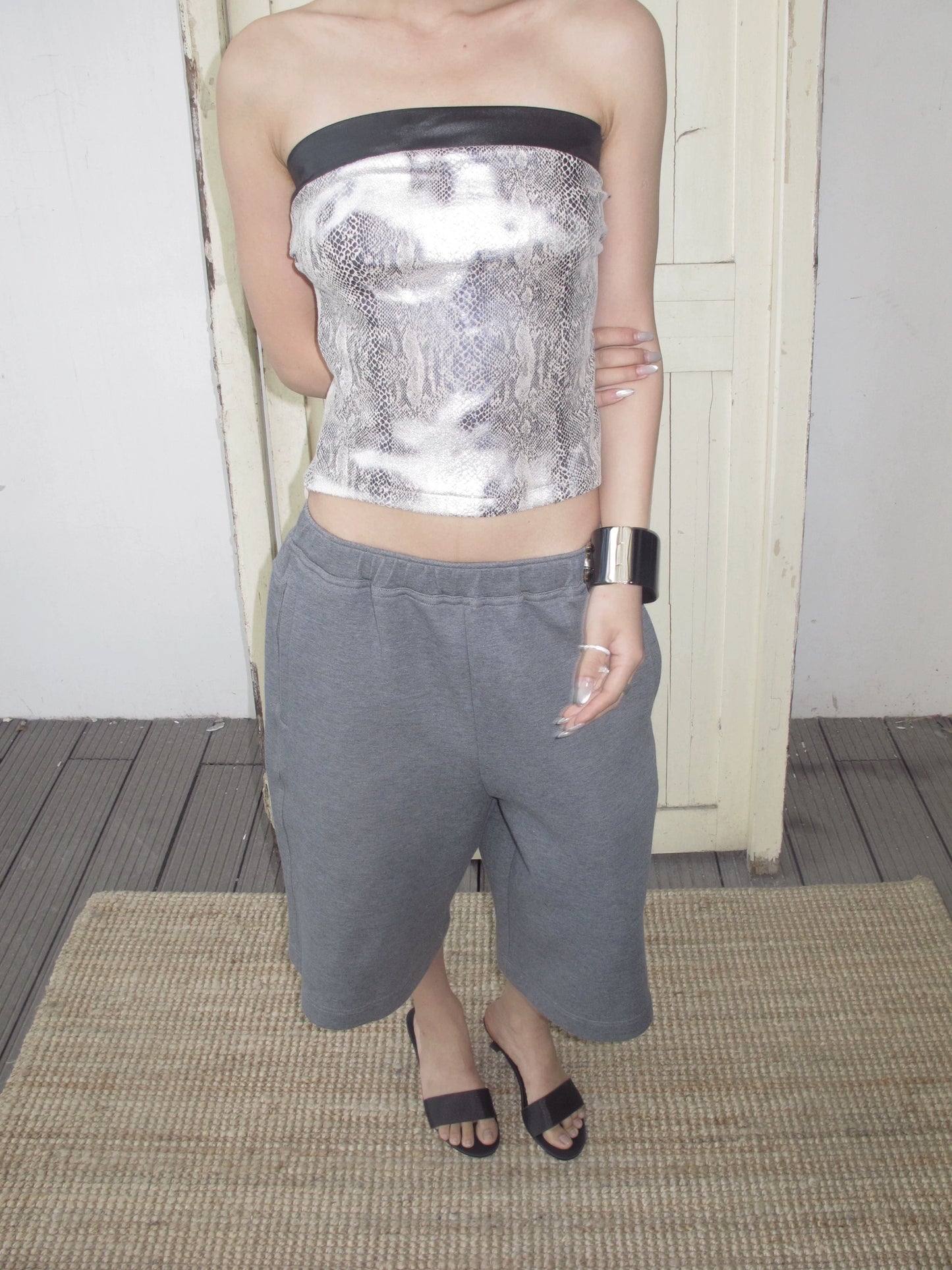 TECHO Snake Print Bandeau Top