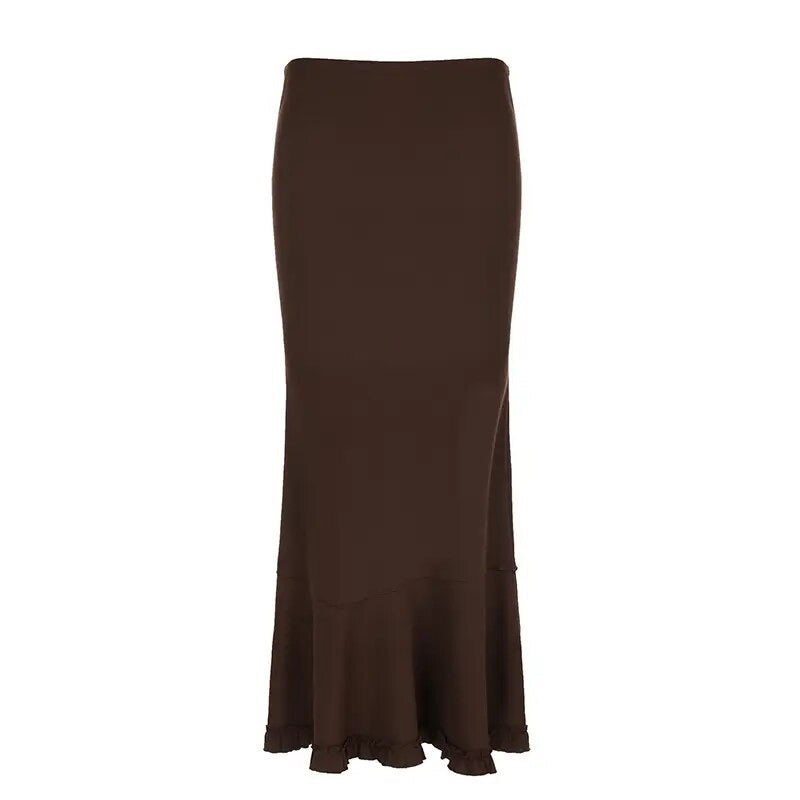 Chocolate Brown Maxi Skirt