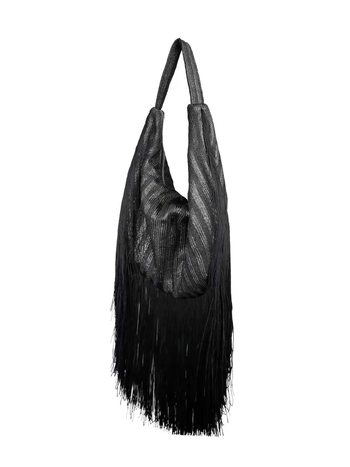 Long Fringe Slouchy Shoulder Hobo Bag