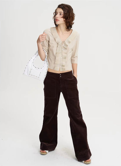 SOLWEIGE Retro Corduroy Low Rise Trousers