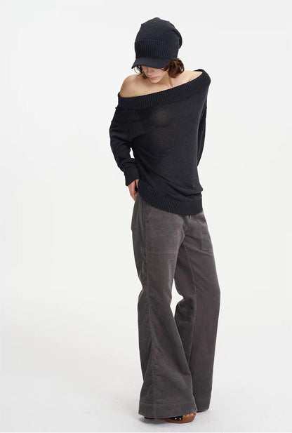 SOLWEIGE Retro Corduroy Low Rise Trousers