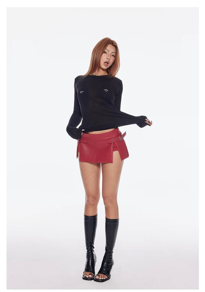 Bum Studios Faux Pierced Long Sleeve Top