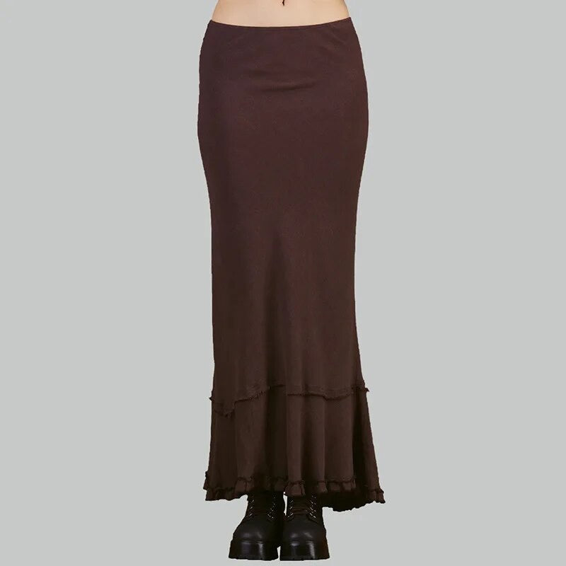 Chocolate Brown Maxi Skirt