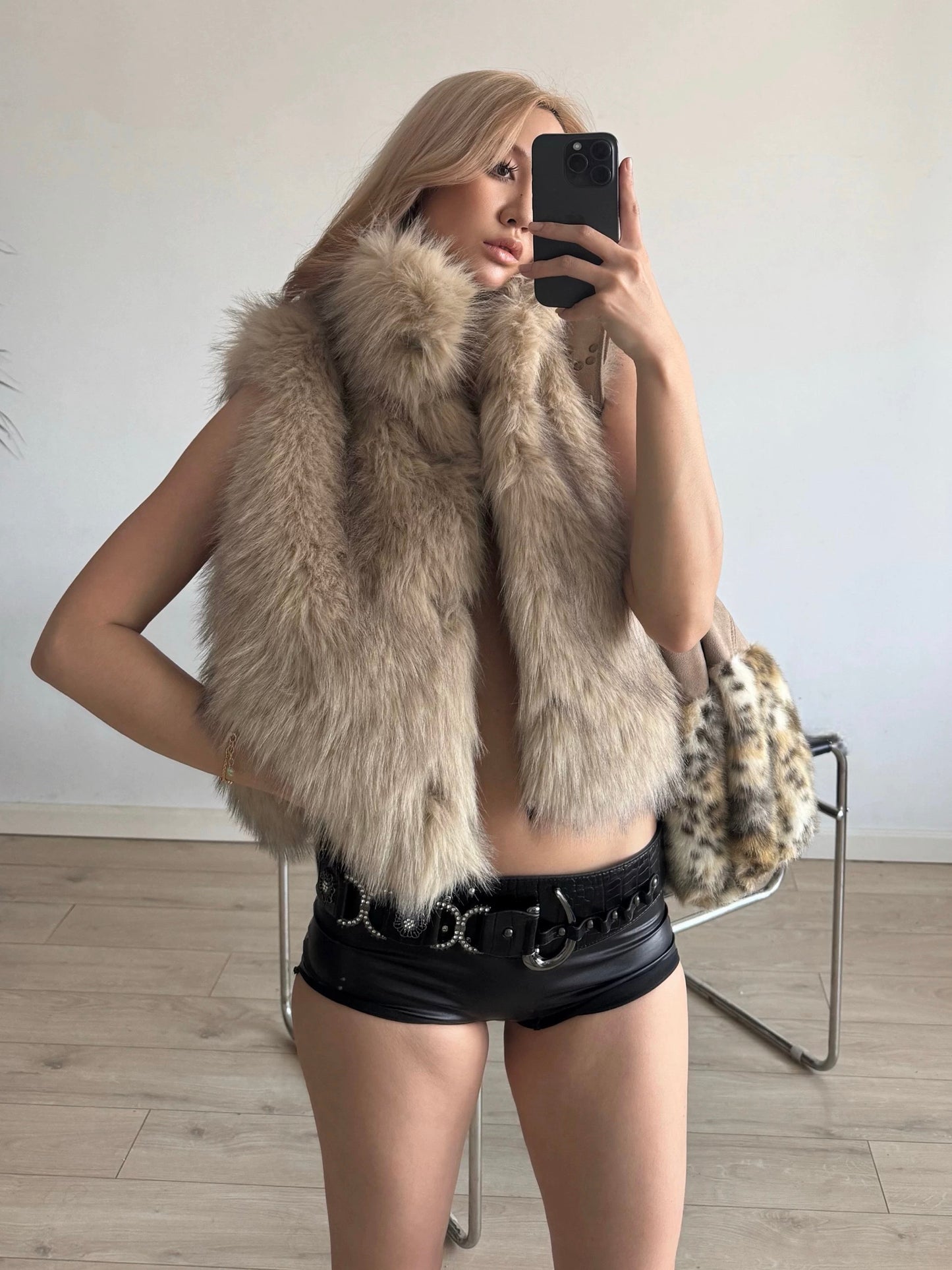 Crystal Link Croc Statement Belt