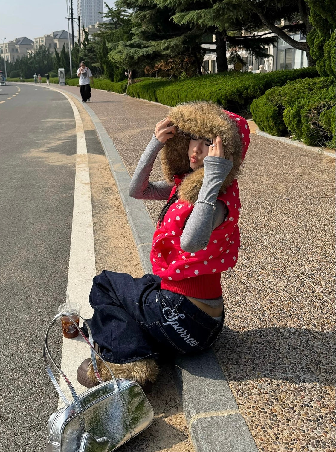 (Pre-Order) CGGA Polka Dot Cropped Puffer Jacket