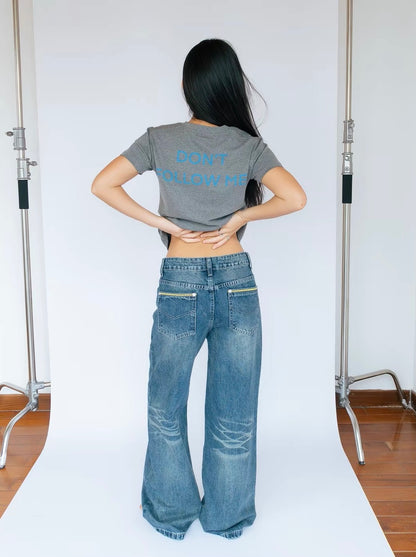 FunkyFun Don't Follow Me" Back Graphic T-Shirt
