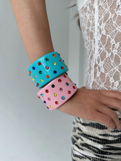 Multi-Coloured Embellished Cuff Bracelet