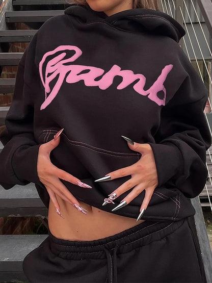 3D Black And Pink Hoodie