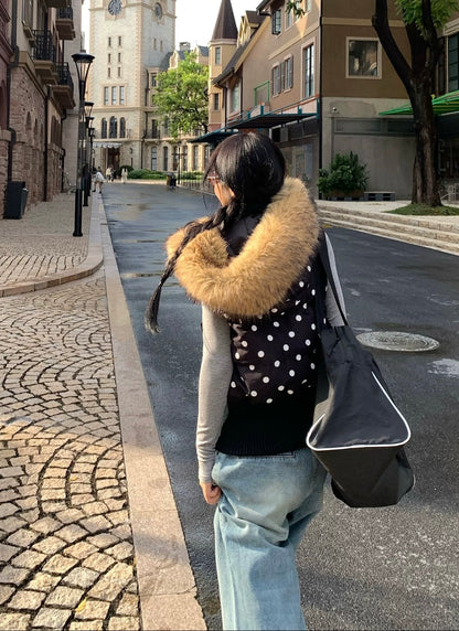 (Pre-Order) CGGA Polka Dot Cropped Puffer Jacket