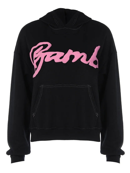 3D Black And Pink Hoodie