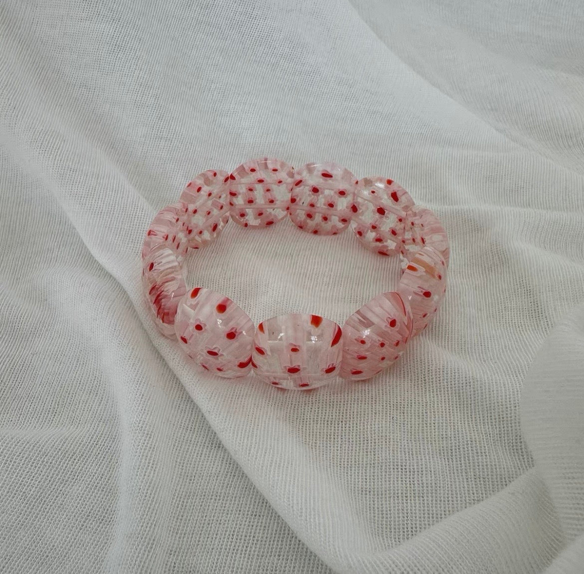 Chunky Curved Elastic Bead Stretch Bracelet