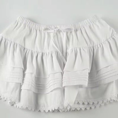 Boho Mini Skirt In White