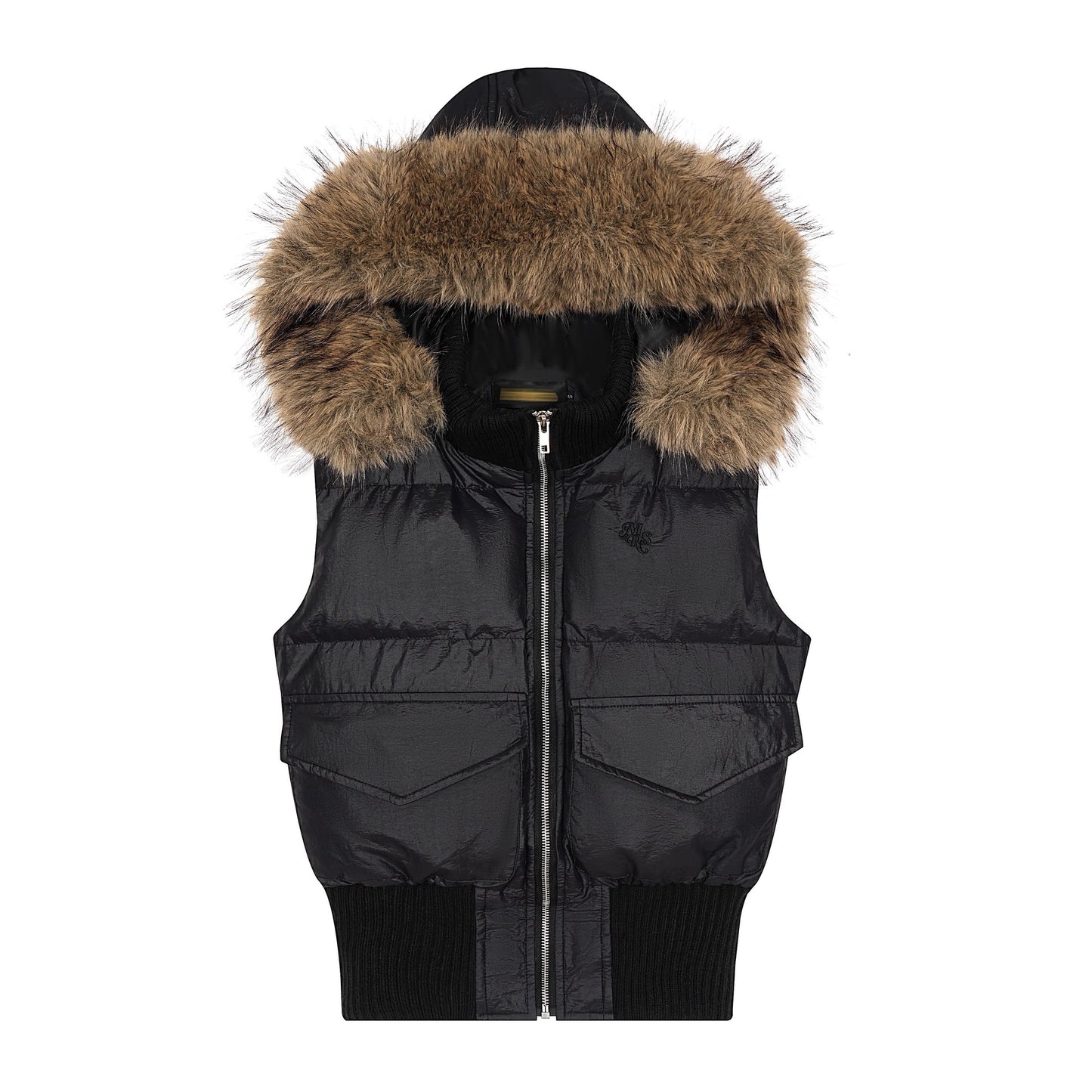 (Pre-Order) CGGA Faux Fur Cropped Puffer Vest Jacket