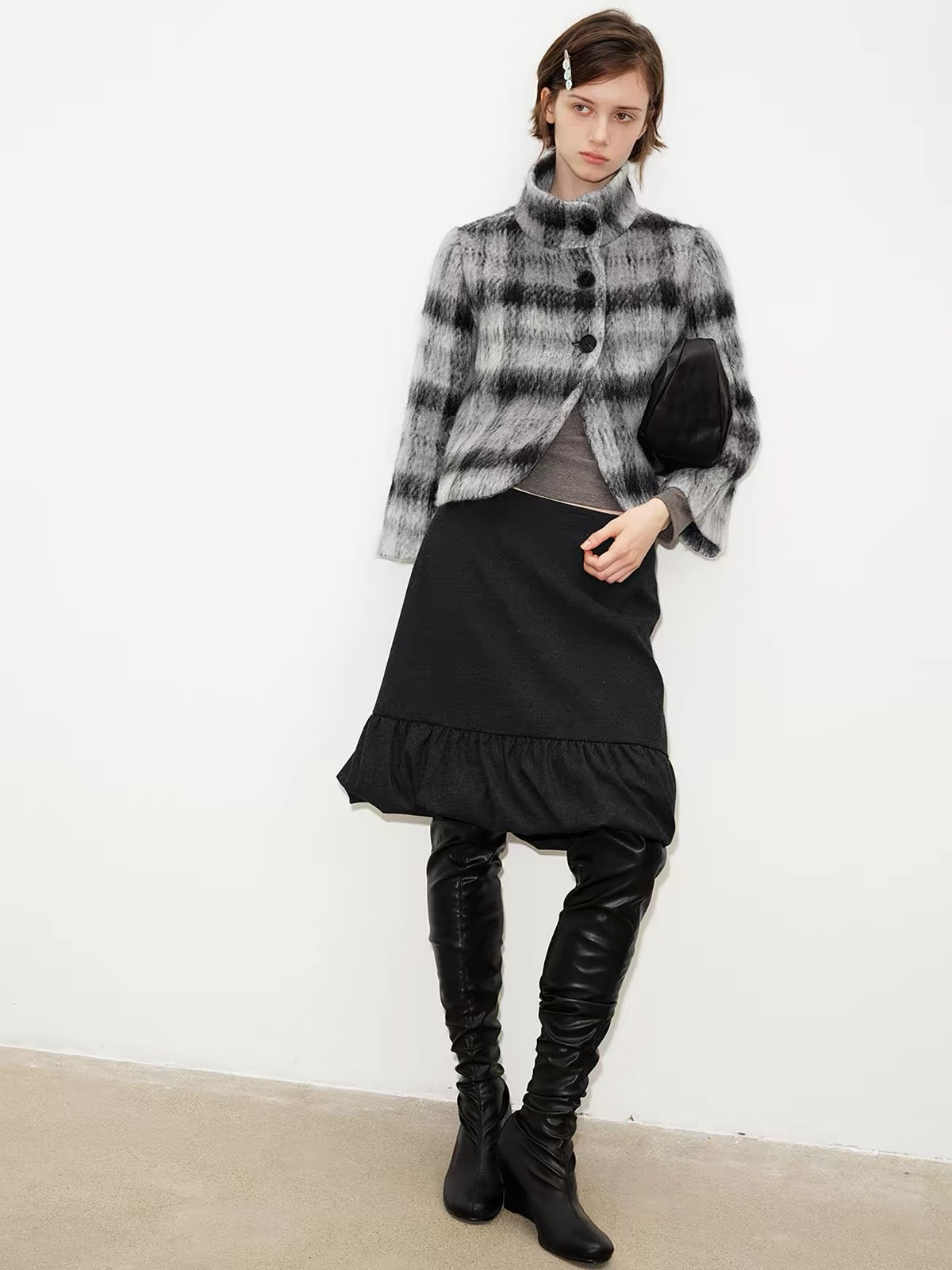 SOLWEIGE Ruffle Hem Midi Skirt