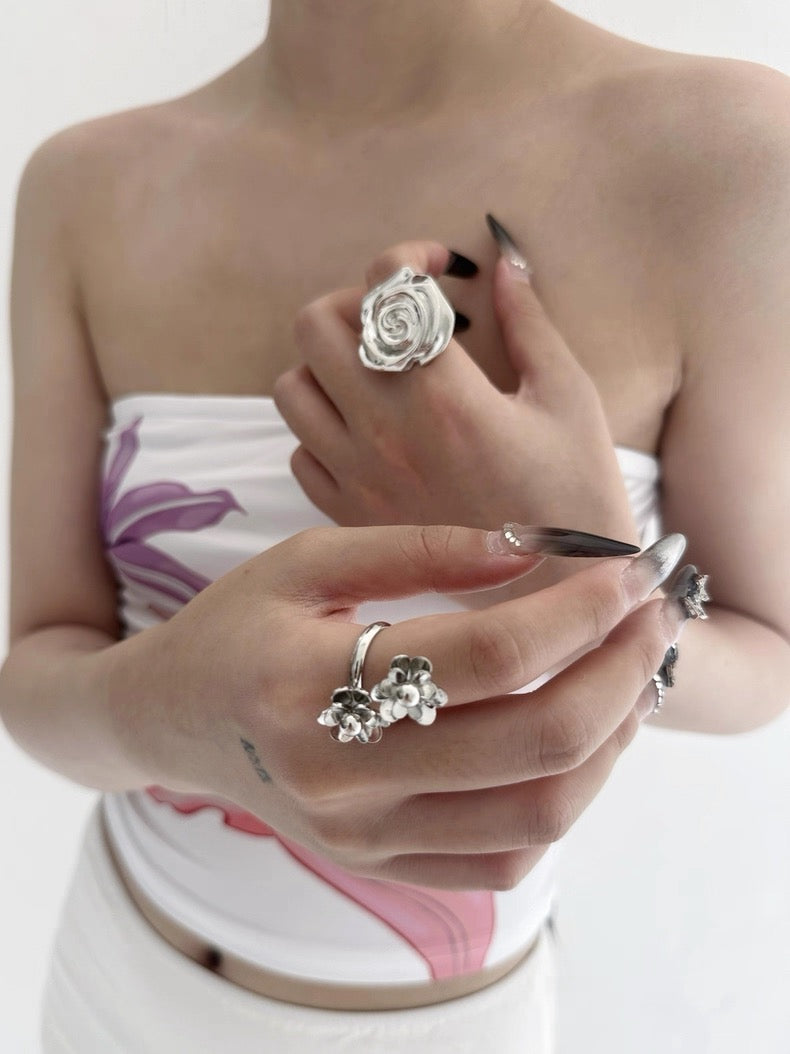 Silver Flower Ring