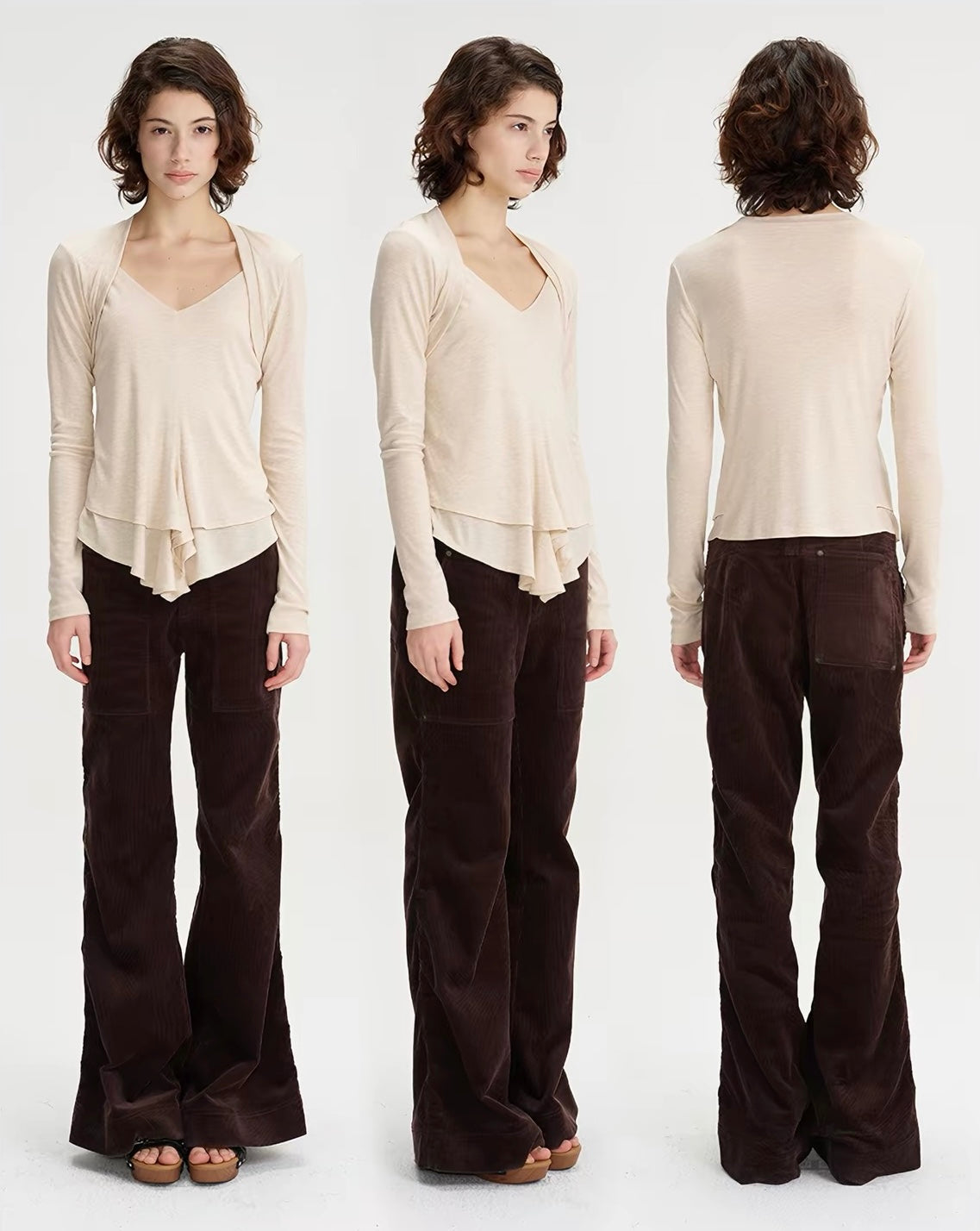 SOLWEIGE Retro Corduroy Low Rise Trousers
