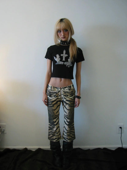 Andivogels Zebra Print Capri Trousers