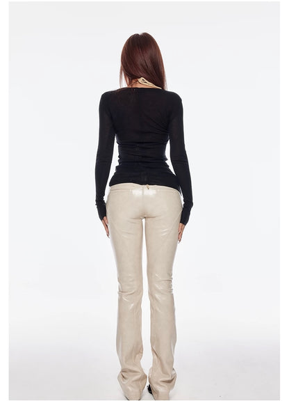 Bum Studios Faux Pierced Long Sleeve Top