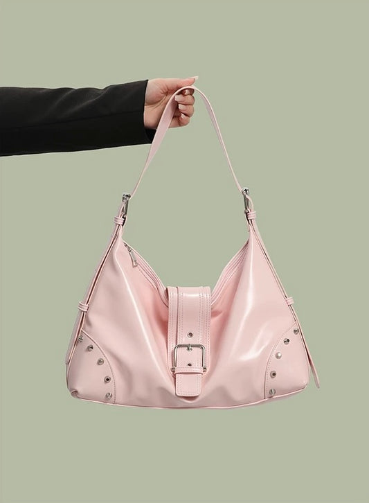 Studded Buckle Flap Shoulder Bag