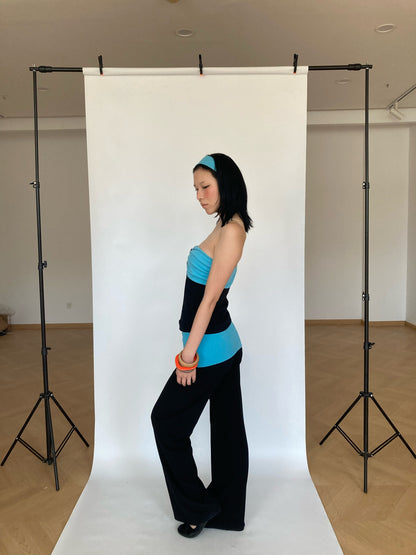 WildFLO Contrast Button Detail Bandeau Tube Top