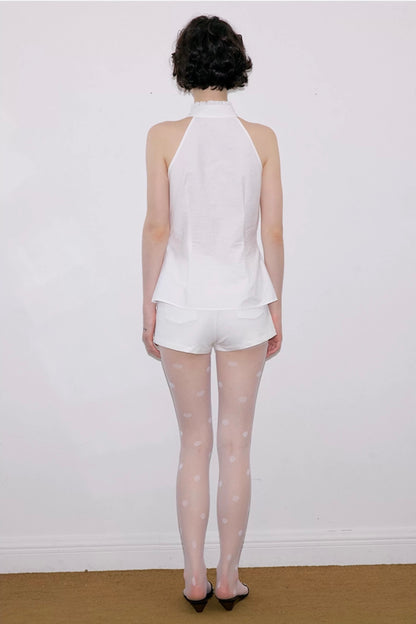 솔웨이지 러플 홀터넥 블라우스