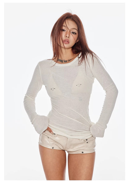 Bum Studios Faux Pierced Long Sleeve Top