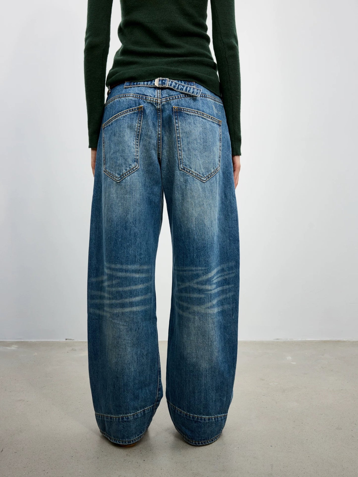 antenna effect Retro Washed Panelled Distressed Jeans