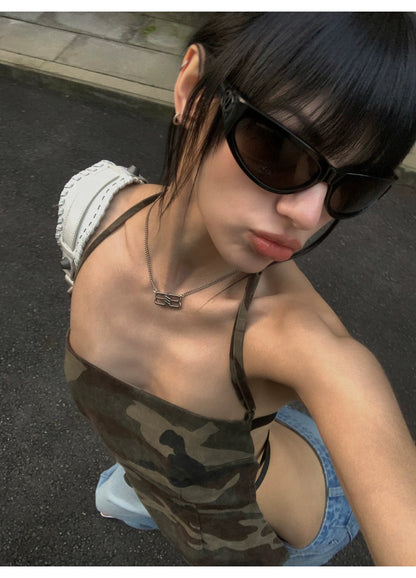 0122stepll Camo Halter Top