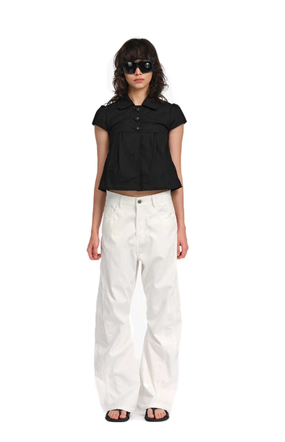 Pea Coat Inspired Button Front Top