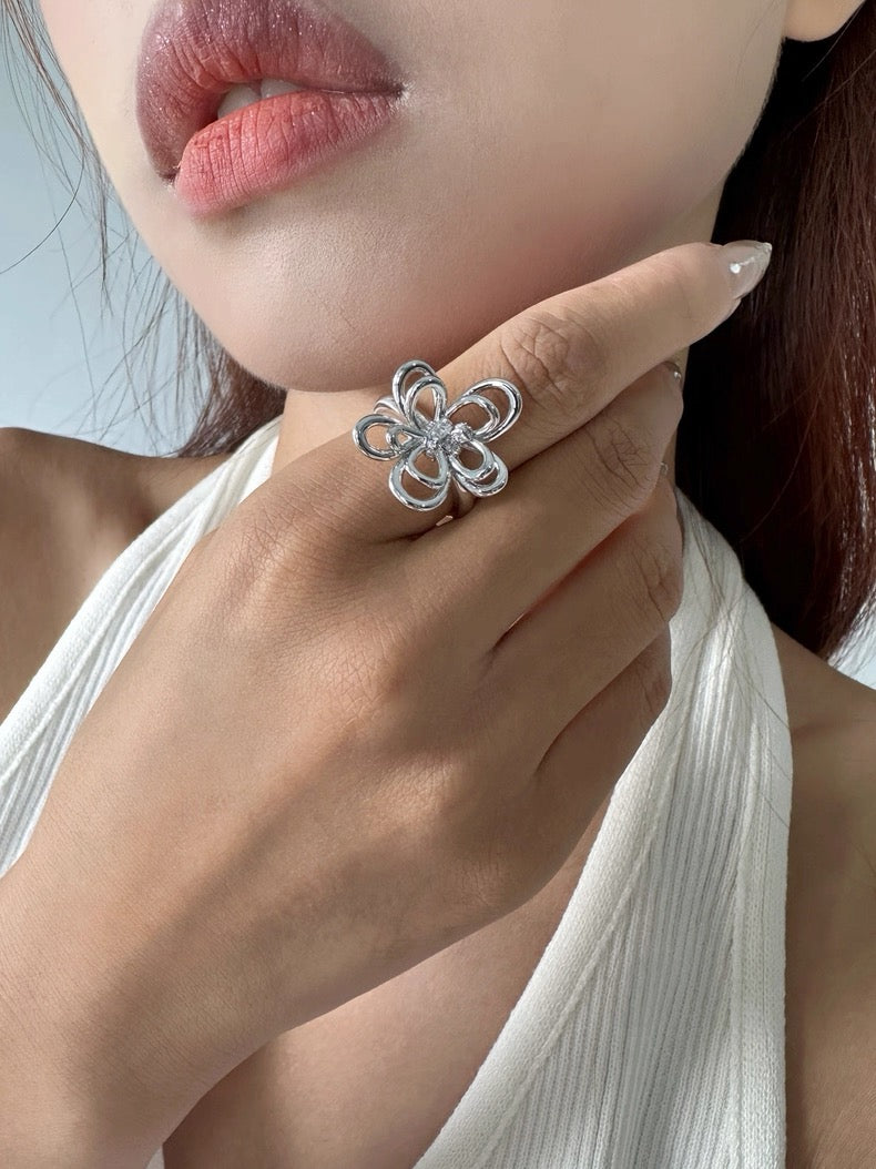 Artisan Silver Statement Rings – Mixed Texture Set