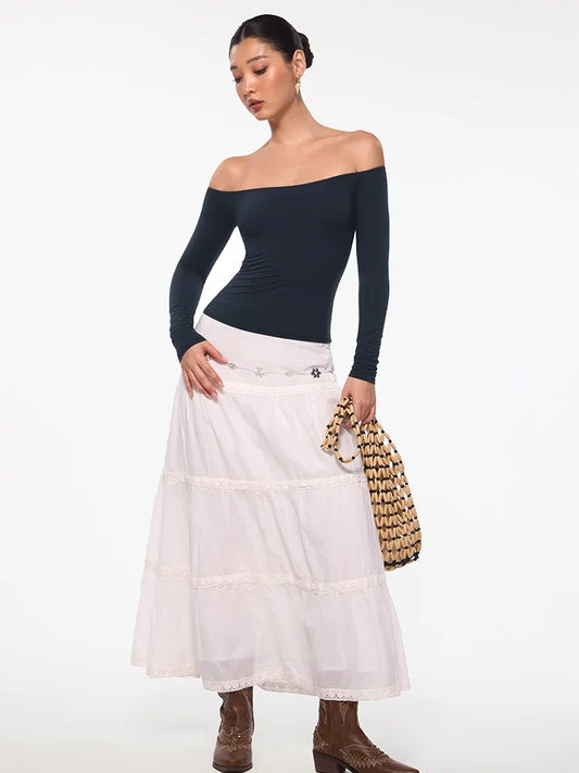 인리릭 오프숄더 긴팔 상의