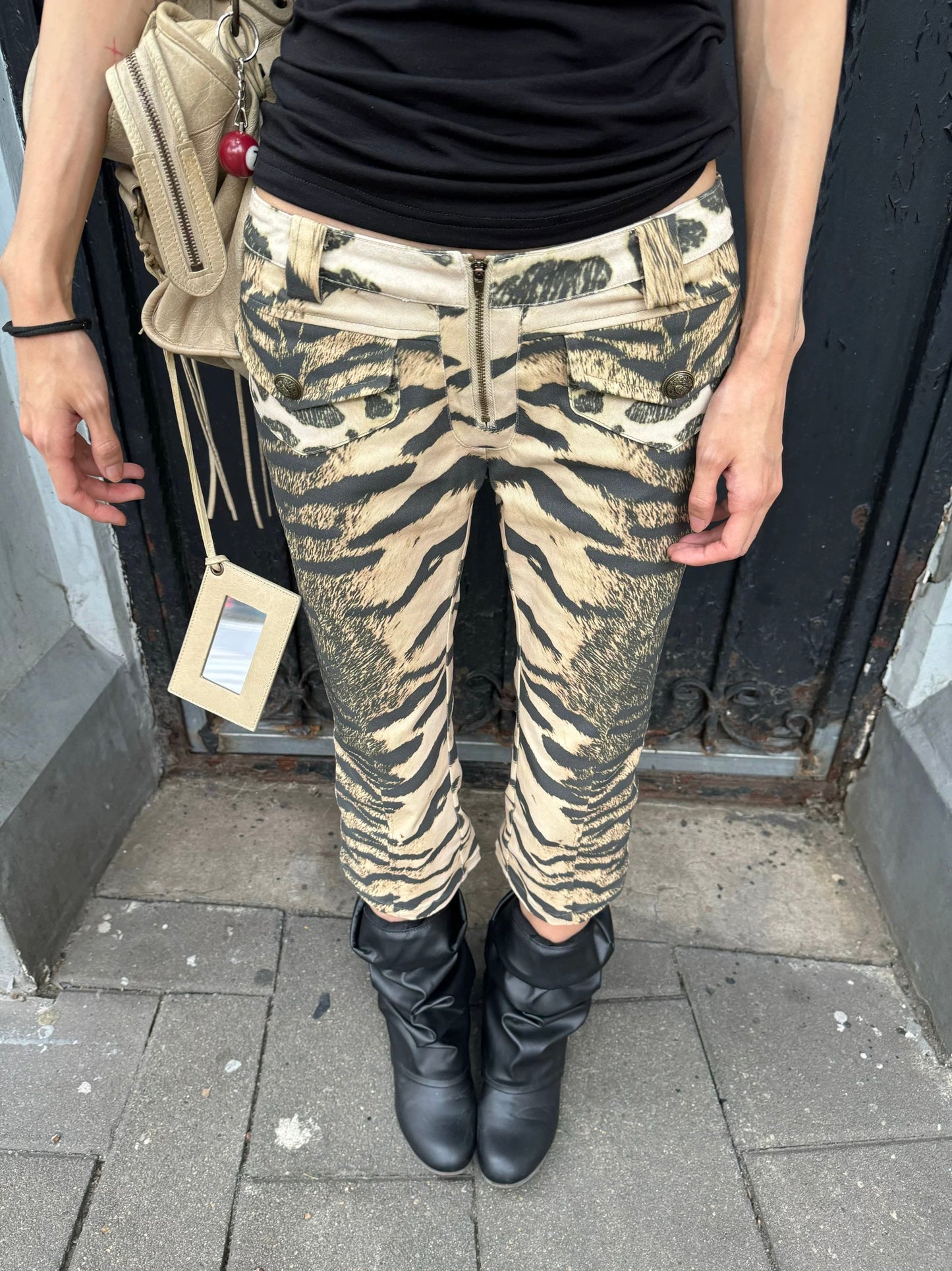 Andivogels Zebra Print Capri Trousers