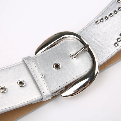 Large Silver Studded Belt