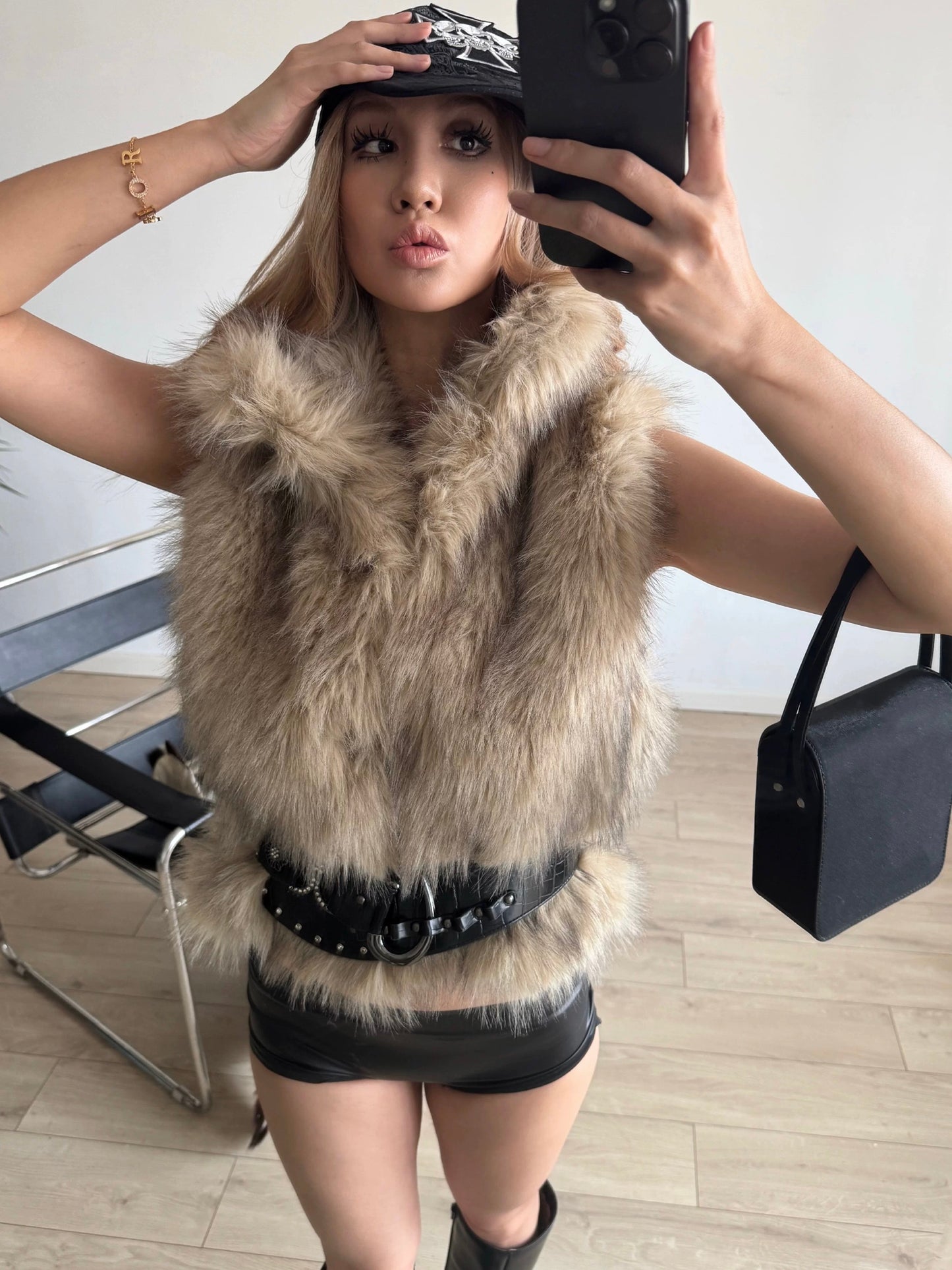 Crystal Link Croc Statement Belt