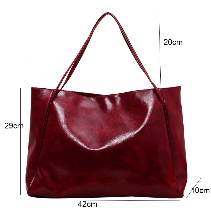 Faux Leather Tote Bag