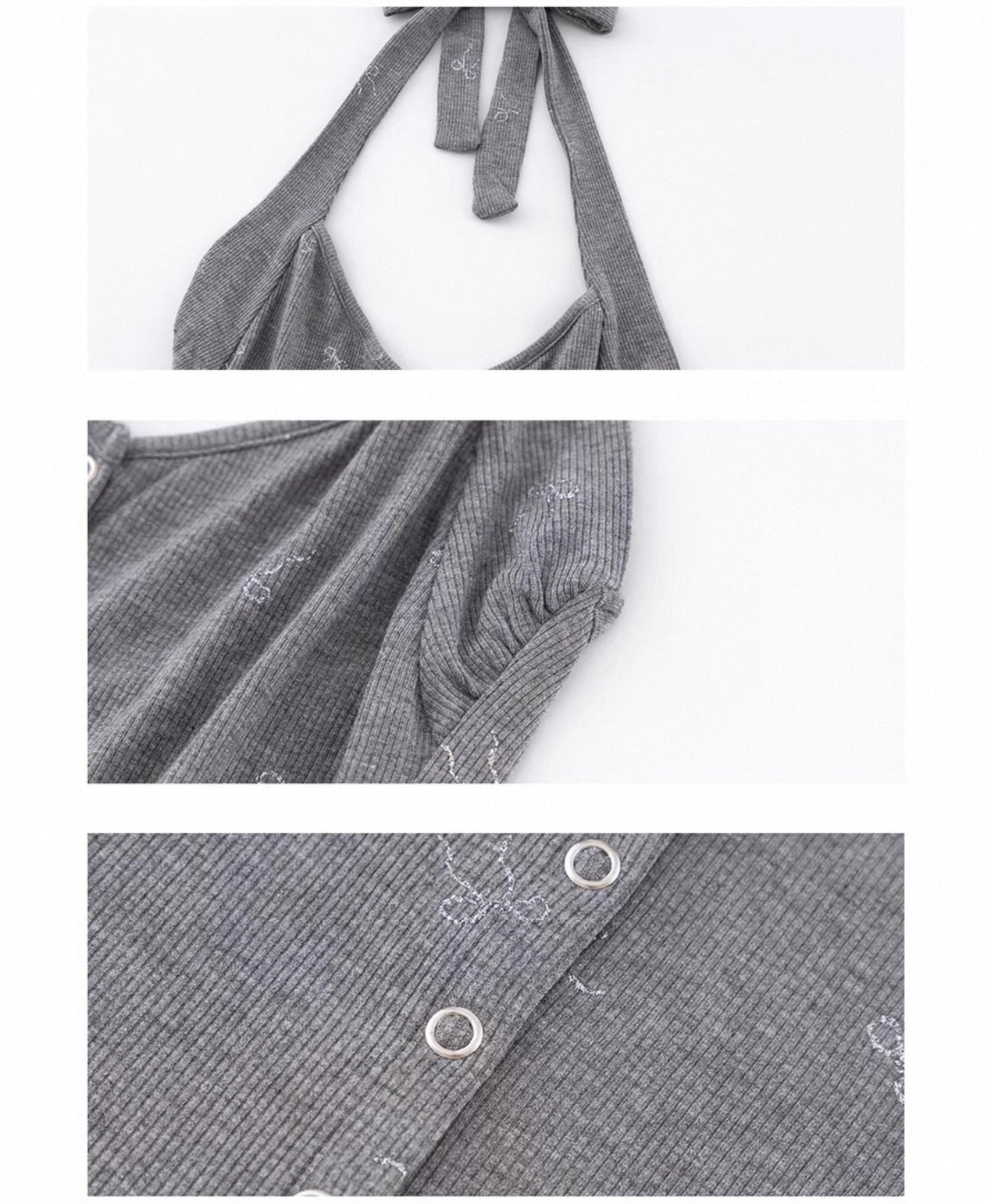 Ariseism Sweetheart Halter Neck Top in Grey
