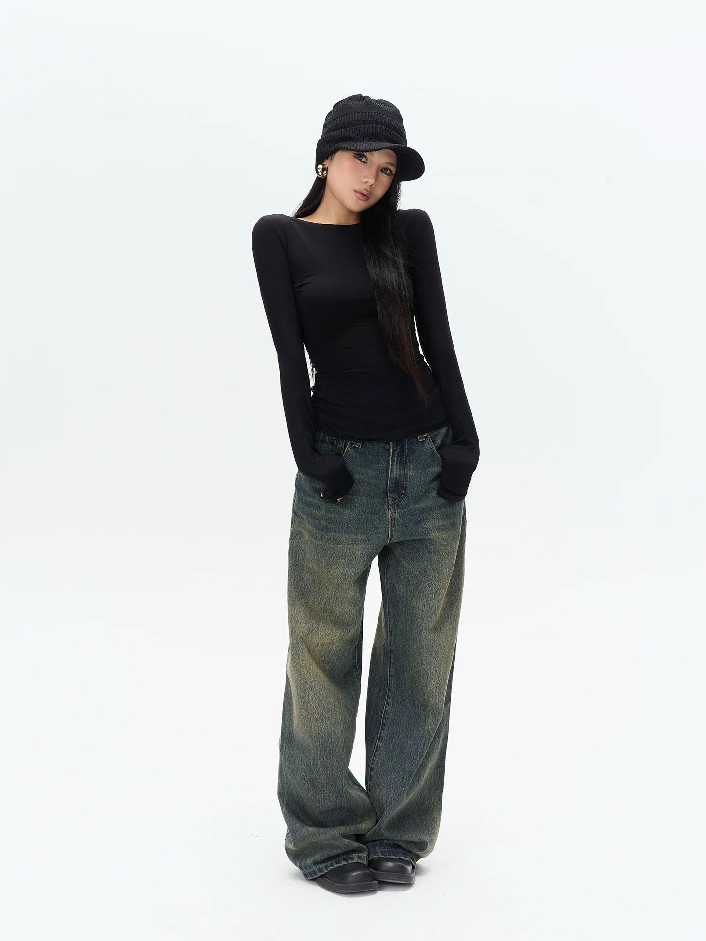 Black Butterfly Back LongSleeve Top