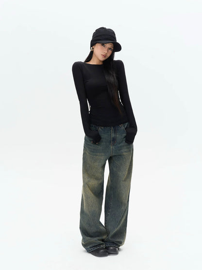 Black Butterfly Back LongSleeve Top