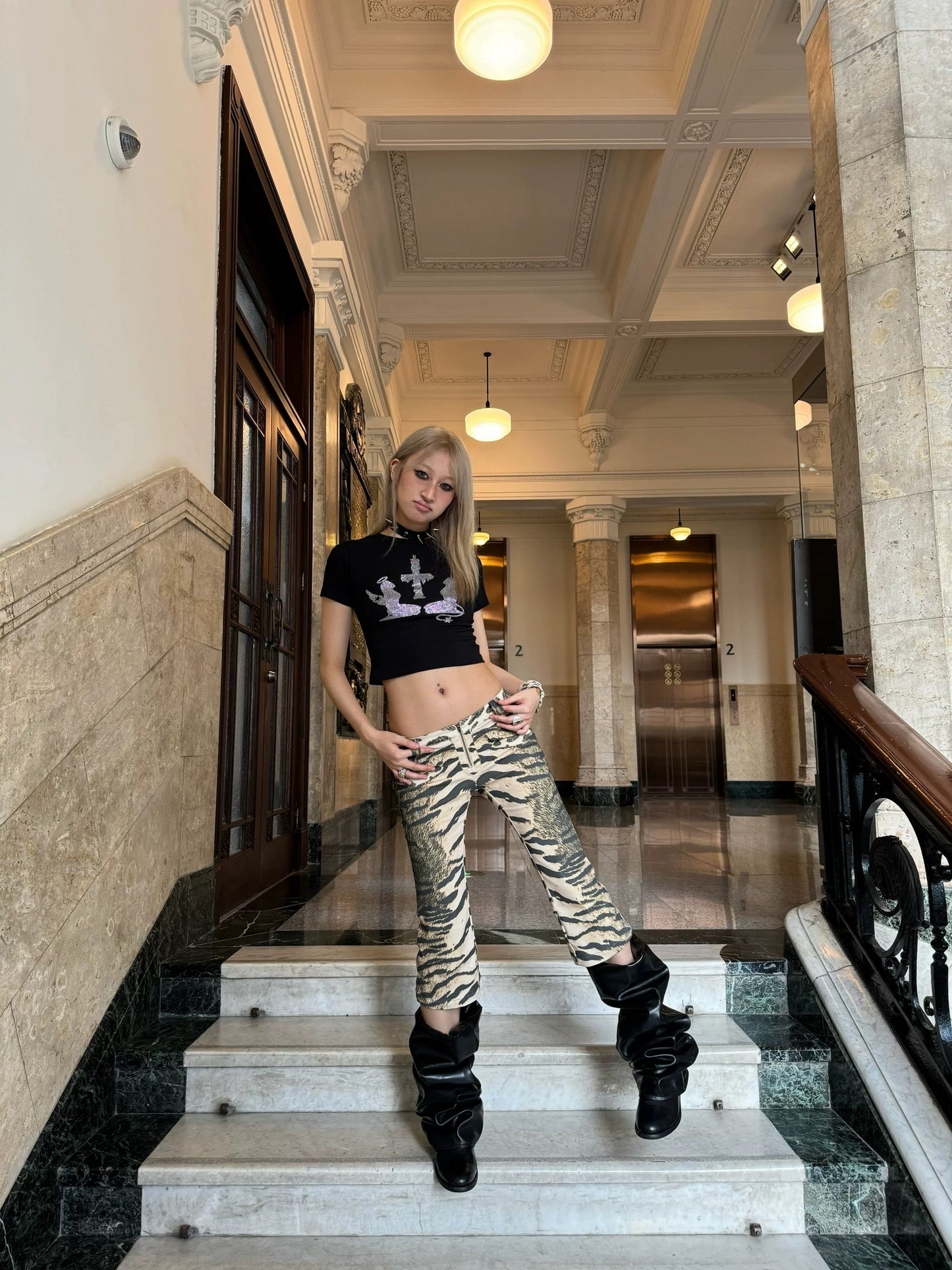 Andivogels Zebra Print Capri Trousers