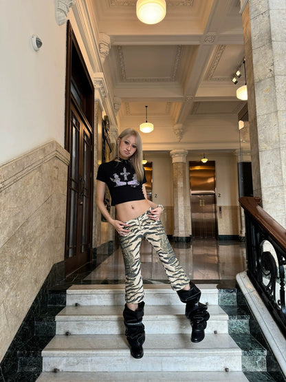 Andivogels Zebra Print Capri Trousers
