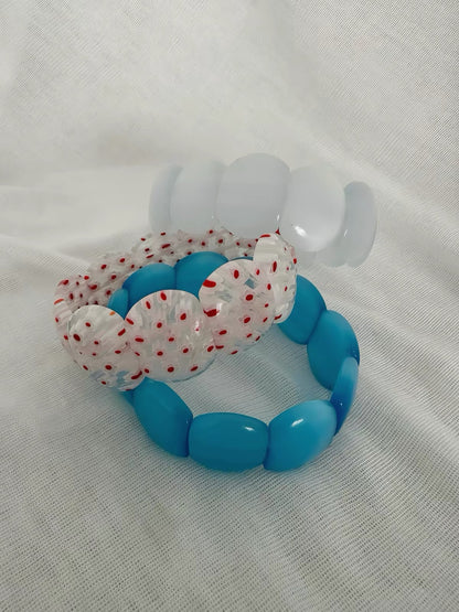 Chunky Curved Elastic Bead Stretch Bracelet