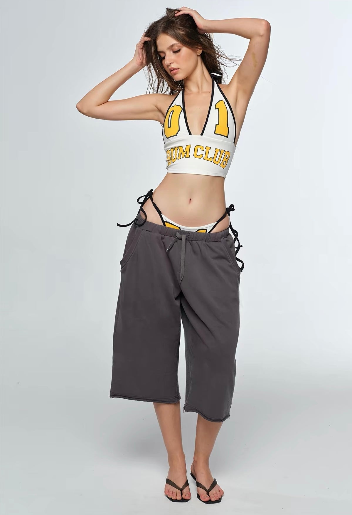 Bum Studios Oversized Raw Hem Fleece Bermuda Shorts